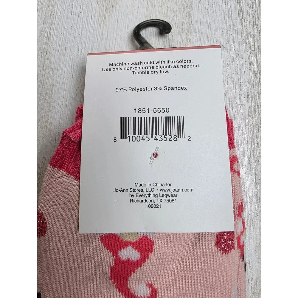 Valentine's Day Gnome Heart Novelty Crew Socks Pink Glitter Jo-Ann 1851-5650